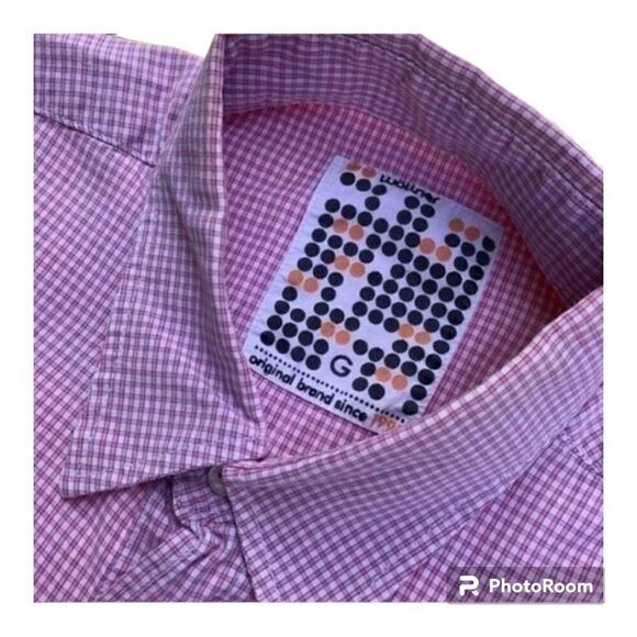 WOLLNER pink plaid dress shirt men size L - Picture 2 of 6